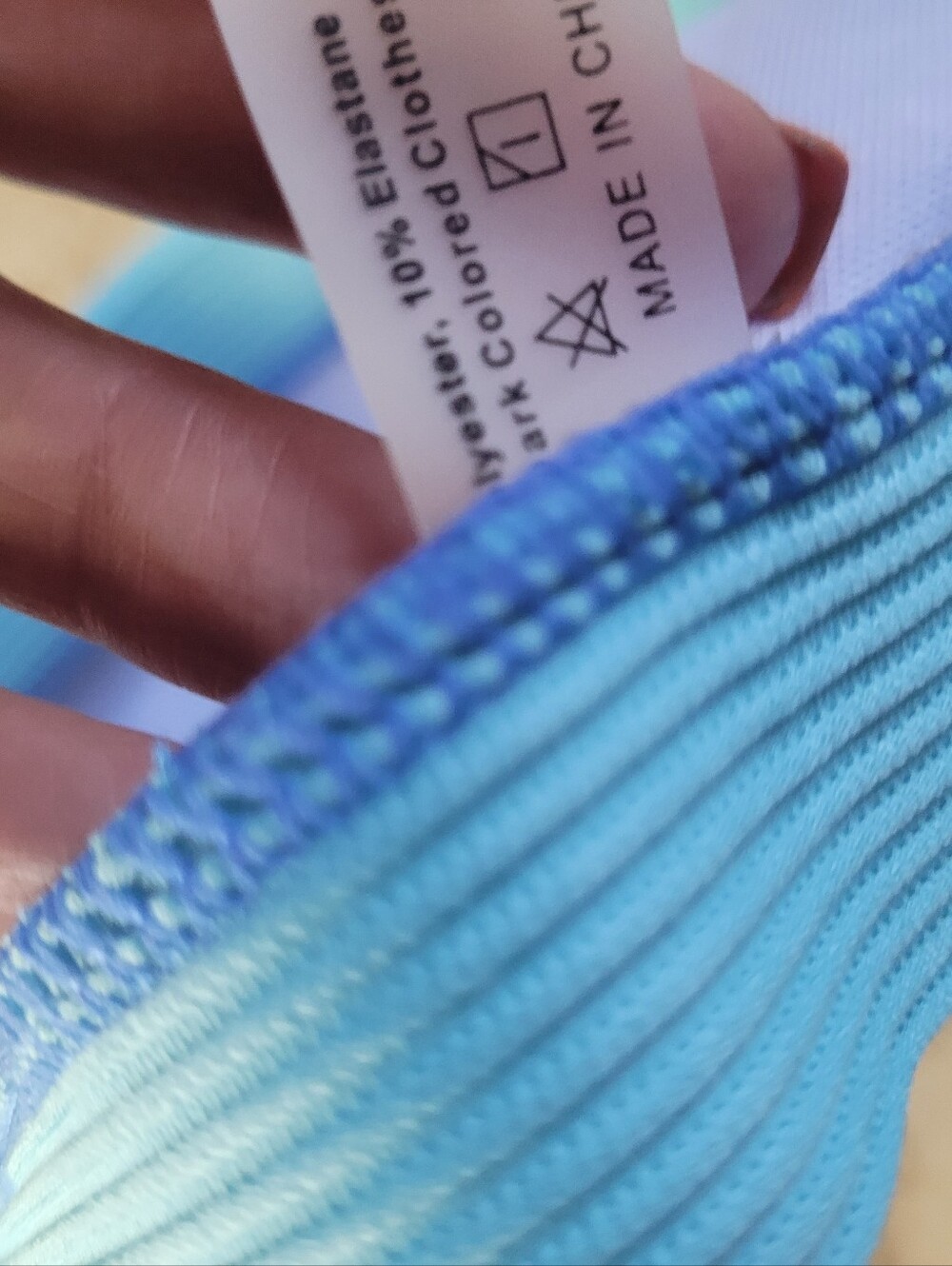 Blue Ribbed Two-Piece Bikini Set - Picture 2 of 4
